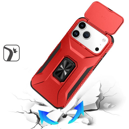 For Apple iPhone 17 Pro (6.3") Case, Camera Cover with Magnetic Rotation Ring Stand, Military Grade Hybrid Hard TPU Shockproof Case Cover