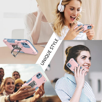 For Samsung Galaxy A36 Heavy Duty Hybrid 2in1 Hard PC & TPU Rugged Bumper Shockproof with Magnetic Ring Kickstand Case Cover