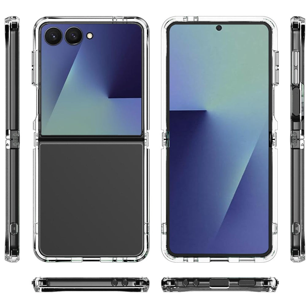 For Samsung Galaxy Z Flip 7 Shockproof Slim Crystal Clear Transparent Hybrid Cover with Enhanced Drop Protection Case Cover Transparent