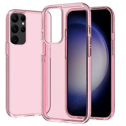 For Samsung Galaxy S24+ Plus Transparent Shock Absorption PC + TPU Rubber Gel Thick 3mm Hybrid Silicone Slim Fit Back Case Cover Smoke