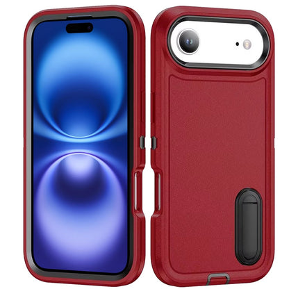For Apple iPhone 17 AIR Hybrid 3 Layers Hard 3in1 Shockproof with Kickstand Heavy Duty Hard TPU Rubber Anti-Drop Case Cover