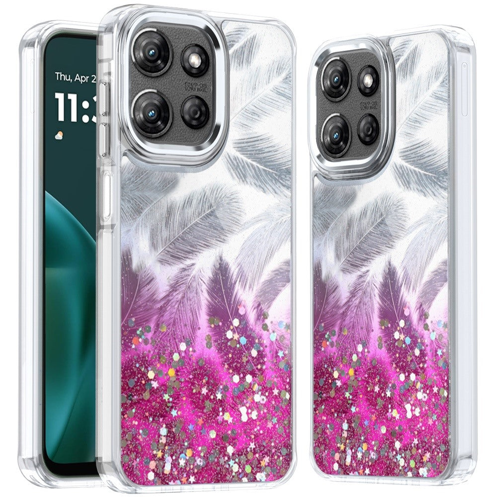 For Motorola Moto G 5G 2025 Fashion Epoxy Glitter Shimmer Design, Hybrid Shockproof TPU, Stylish Sparkle Slim TPU Protective Case Cover