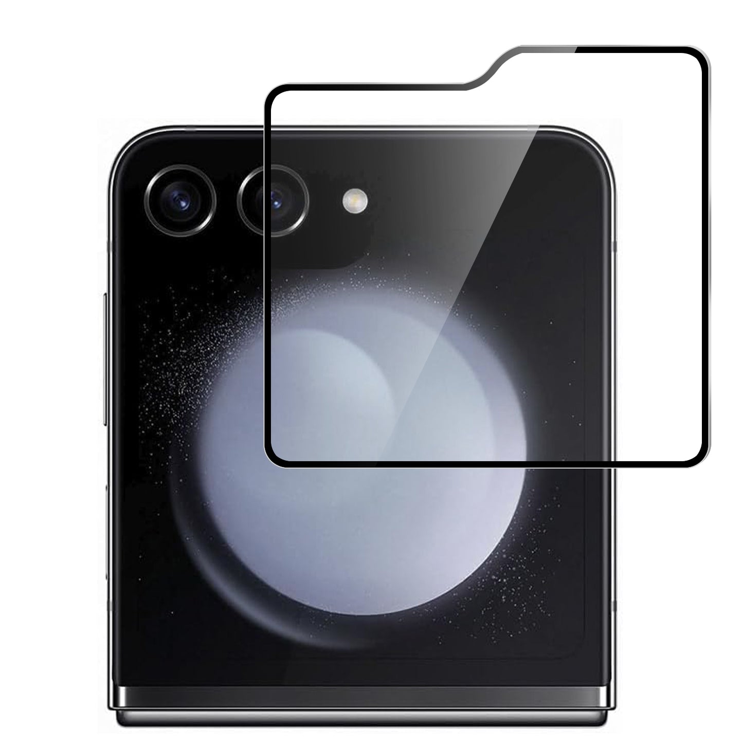 For Samsung Galaxy Z Flip 7 FE Tempered Glass Screen Protector [Full Coverage] Curved Black Edged 9H Hardness Glass Screen Protector Case Cover Clear Black