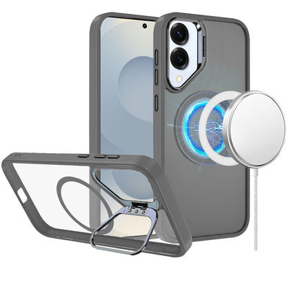 For Samsung Galaxy S25 EDGE Heavy Duty Metallic Hybrid Tough TPU with Camera Ring Stand, MagSafe Compatible, Rugged Drop Protection Case Cover