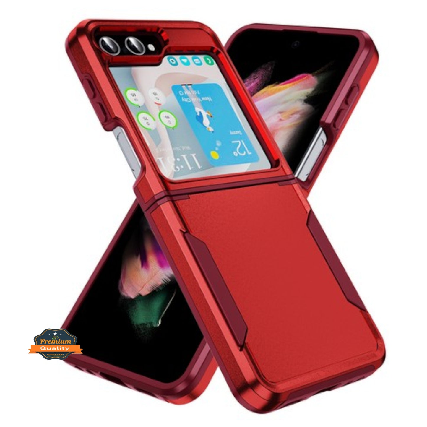 For Samsung Galaxy Z Flip 7 Rugged Heavy-Duty Dual Layer Military-Grade, Rubber TPU Defender, Hybrid Shockproof Case Cover