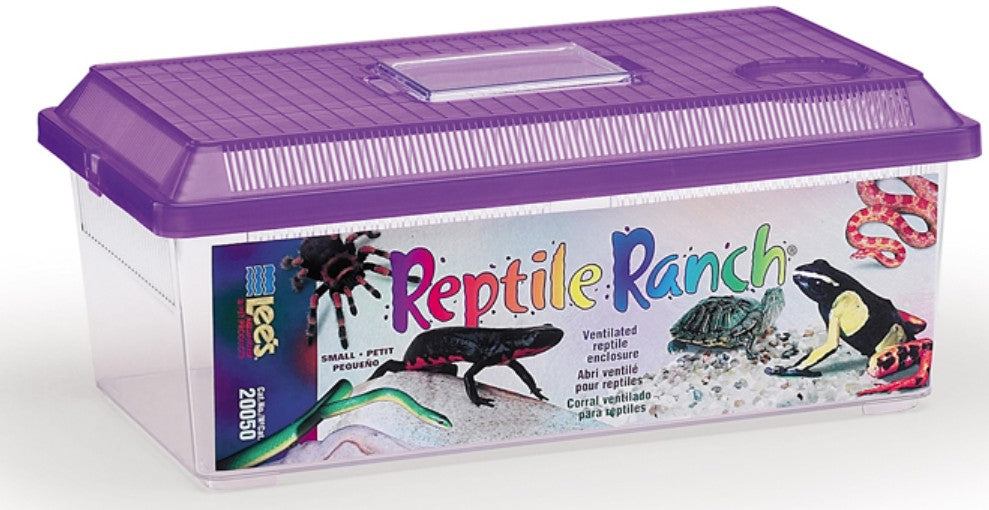 Lees Reptile Ranch Ventilated Reptile and Amphibian Rectangle Habitat with Lid [Reptile Supplies] Small - 1 count