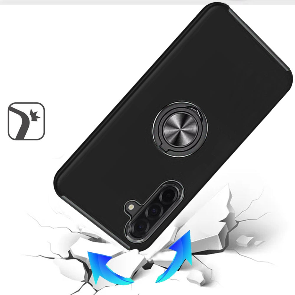 For Samsung Galaxy A37 Hybrid 360 Degree Rotatable Metal Invisible Ring Stand Holder Slim Fit Magnetic Car Mount Shockproof Case Cover