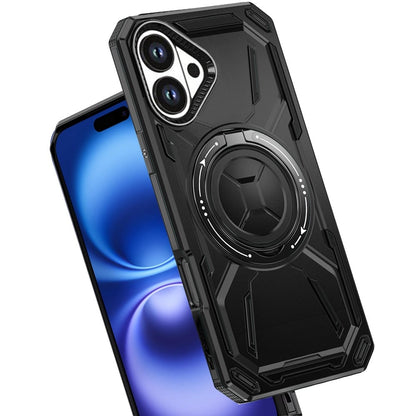 For Apple iPhone 17 (6.3") Hybrid Magnetic Ring and 360° Rotational Kickstand with MagSafe Compatible, Military Grade Drop Protection Case Cover