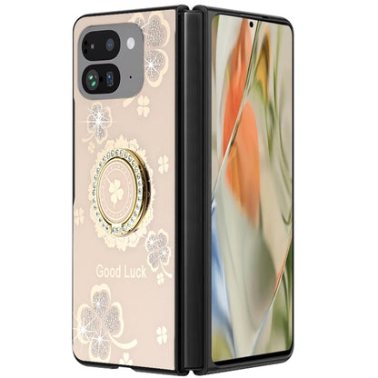 For Google Pixel 10 Pro Fold Diamonds 3D Fashion Bling Sparkly Glitter Ornaments Engraving Hybrid with Ring Kickstand Case Cover