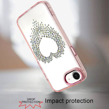 Angel Hearts Bling Glitter Diamond Hybrid TPU Cover, Colorful Frame Shockproof Protective Back