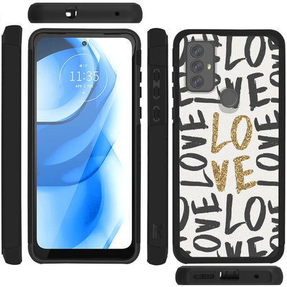 For Cricket Magic 2 5G (2024, 2nd Version) Fashion Graphic Design Hard PC TPU 2in1 Hybrid Shockproof (Magnet Mount Friendly) Case Cover Carbon Fiber Black