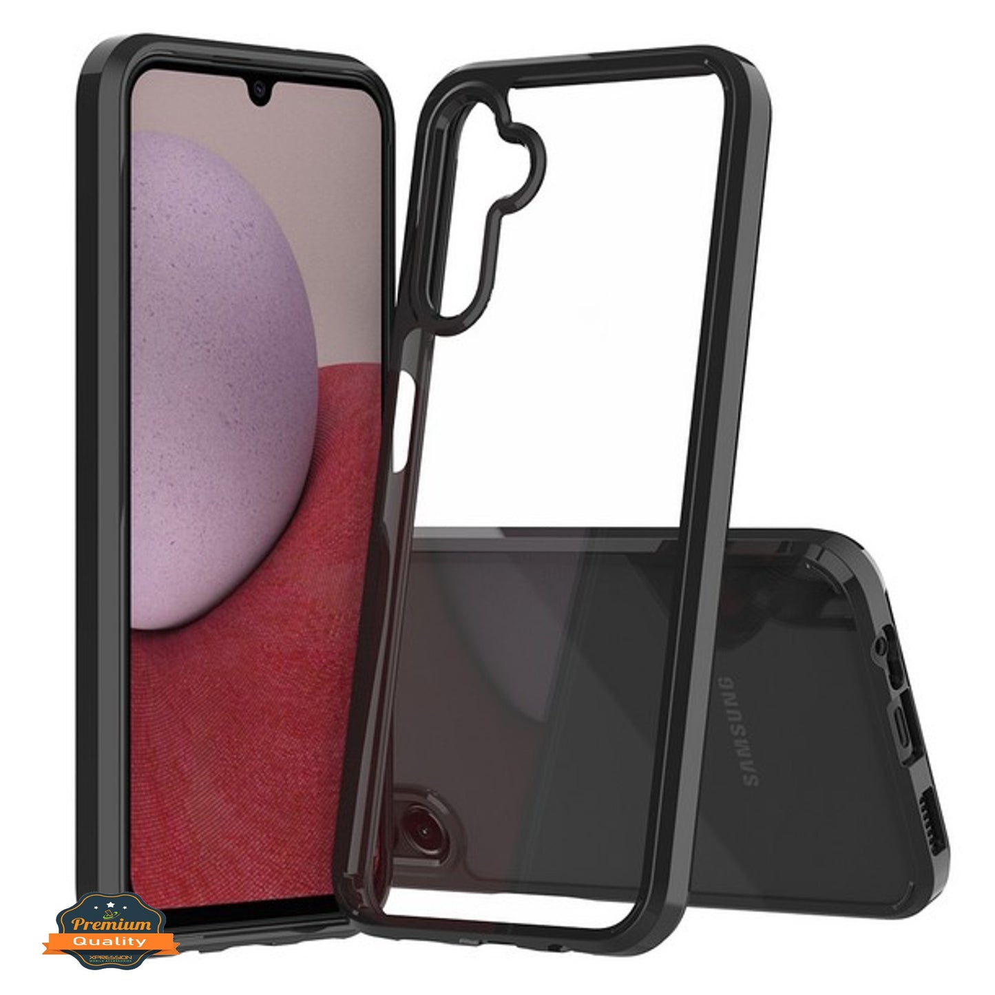 For Samsung Galaxy A17 5G Crystal HD Clear Back Hybrid Case TPU Bumper Frame Slim Shockproof Hard Defender Case Cover Black