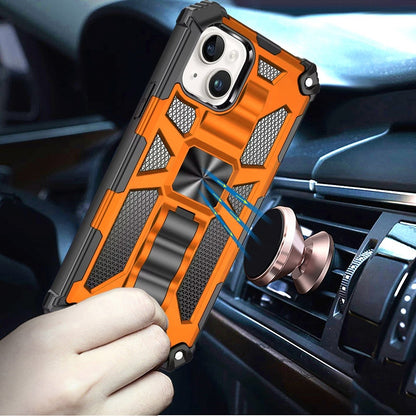 For iPhone 16 Pro Max (6.9") Hybrid Shockproof [Military Grade] Rugged Protective with Magnetic Car Mount & Invisible Stand Case Cover Cosmic Orange