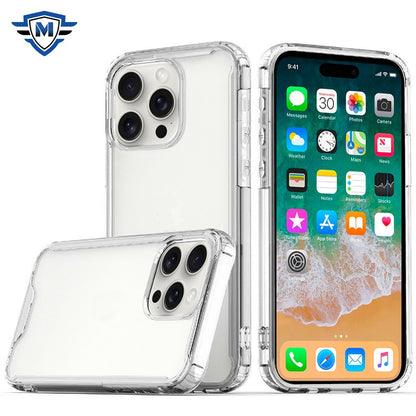 For Apple iPhone 16 Pro Max (6.9") Premium Hybrid Clear Shockproof Transparent Hard PC + Rubber TPU Bumper Frame Shell Slim Case Cover Clear