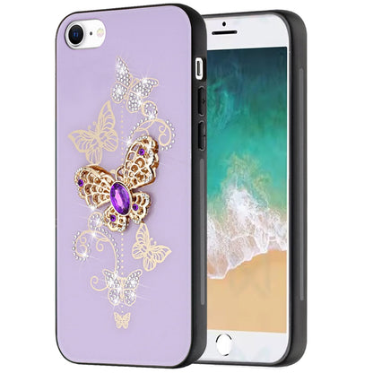 For Samsung Galaxy S25 EDGE Diamonds 3D Fashion Bling Sparkly Glitter Ornaments Engraving Hybrid with Ring Stand Case Cover