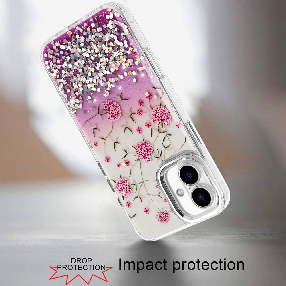 For Apple iPhone 17 (6.3") Fashion Beautiful Epoxy Design Hybrid Fashion Stylish TPU Protective, Shockproof Hybrid PC Case Cover