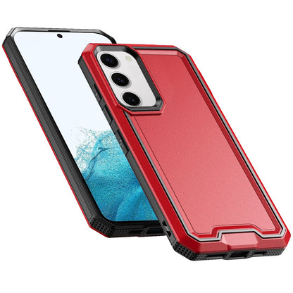 For Samsung Galaxy S22 Tough Modern Fused Hybrid Armor Hard PC TPU Rubber Shockproof Drop Protection Impact Case Cover Red