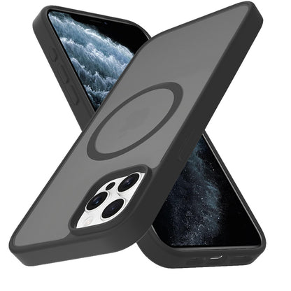 Phone Case for Apple iPhone 11 Pro Max Magnetic Matte Hybrid Shockproof Smooth Grip Durable Camera Protection Anti-Slip Soft Touch TPU Armor Cover Black