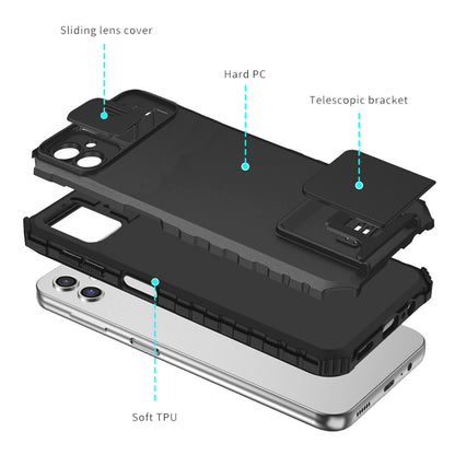 For Samsung Galaxy A16 5G Hybrid Hard PC & TPU Rubber Shockproof with Easy Viewing Kickstand & Covered Camera Protection Case Cover