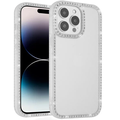 For Samsung Galaxy A16 5G Diamond Full Rhinestone Clear Hybrid Protective, Sparkly Bling Transparent Shockproof Bumper All Around Case Cover