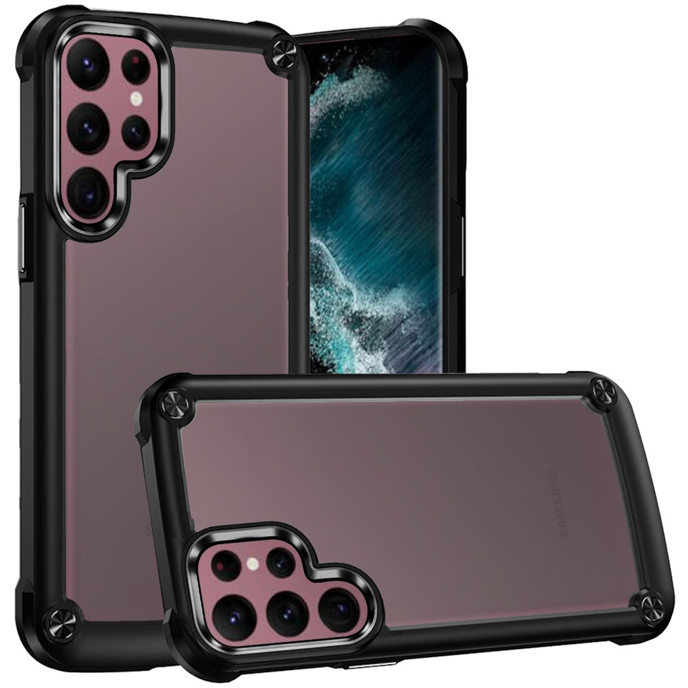 For Apple iPhone 17E /16E Hybrid Transparent Rubber with Metal Buttons & Camera Edges Hard TPU Corner Frame Bumper Case Cover