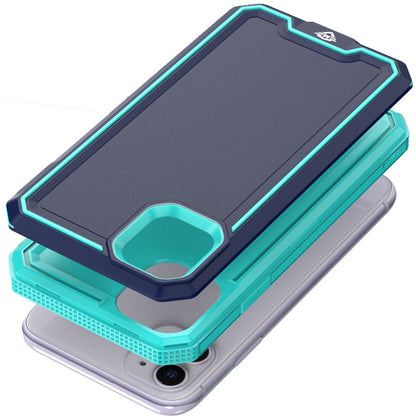 For iPhone 12 / iPhone 12 Pro (6.1") Premium Fused Hybrid Tough Strong Hard PC TPU Rubber Shockproof Drop Protection Impact Case Cover Blue