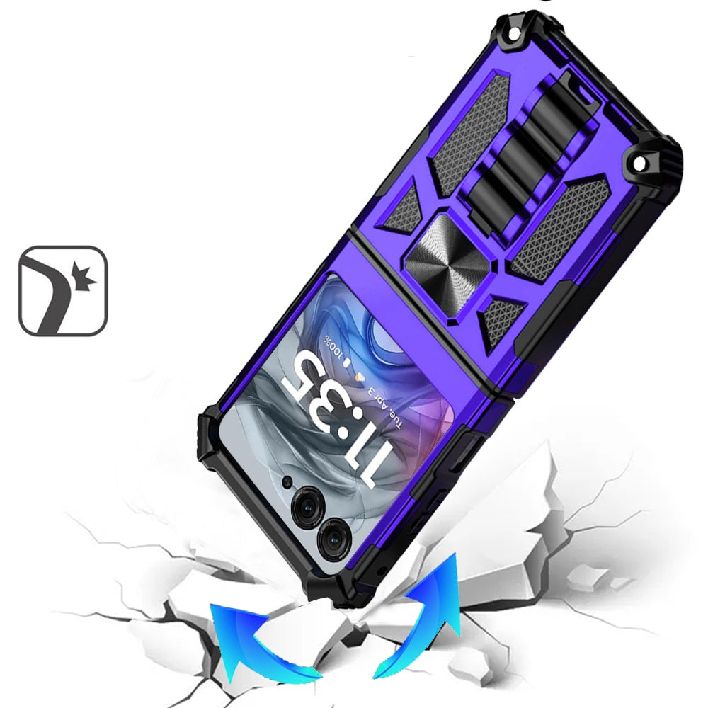 For Motorola Razr 2025 /2024 Hybrid Shockproof [Military Grade] Rugged Protective with Magnetic Car Mount & Invisible Stand Case Cover