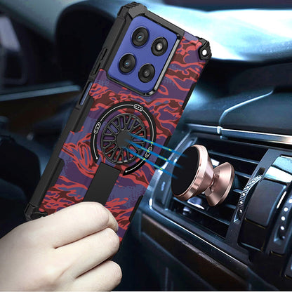 For Motorola Moto G Stylus 5G 2026 /2025 Texture Design Stylish Invisible Kickstand Case, MagSafe Compatible Hybrid Shockproof Cover, Car Mount Friendly Case Cover