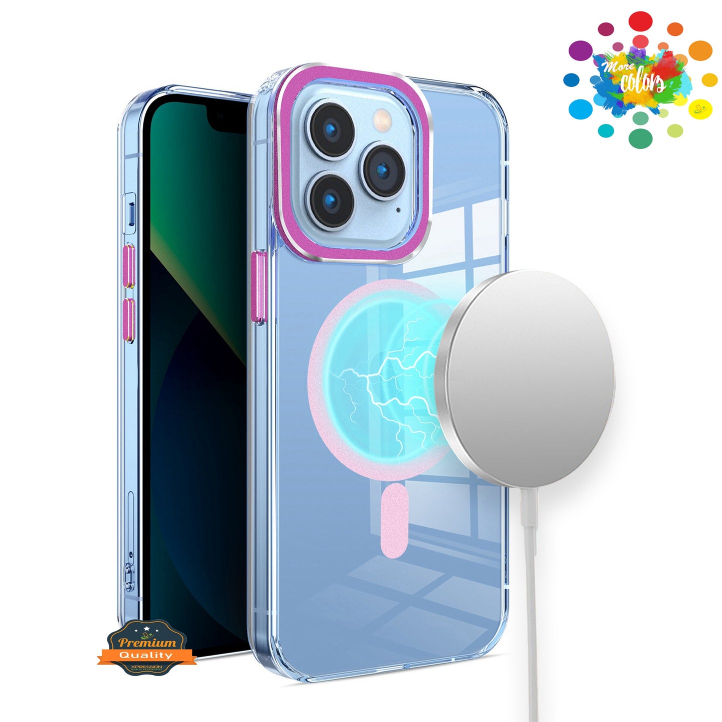 For Apple iPhone 17E /16E Clear Transparent Case Matching Circle Design, Hybrid TPU Hard Shell, Support Magsafe Charger Case Cover