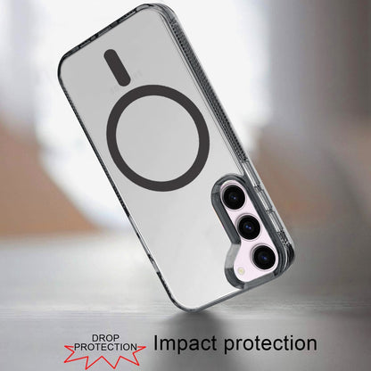 For Samsung Galaxy S22+ Plus 5G MagSafe Compatible Integrated Technology Clean Transparent Hybrid Armor TPU Frame Case Cover Black