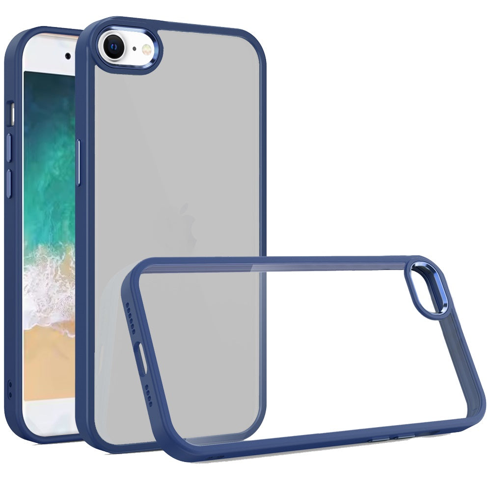 Slim Fit Hybrid Transparent Thick Acrylic with Metal Buttons Frame Protective Hard PC + TPU Shockproof