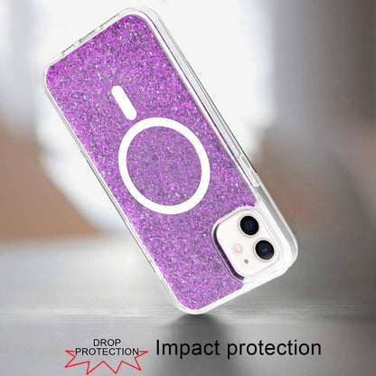 For Samsung Galaxy S25+ /S25 Plus /S24+ Plus Hybrid Epoxy Glitter Shiny Flower Design Stylish Fashion Case, Magnetic MagSafe Compatible, Shockproof Case Cover
