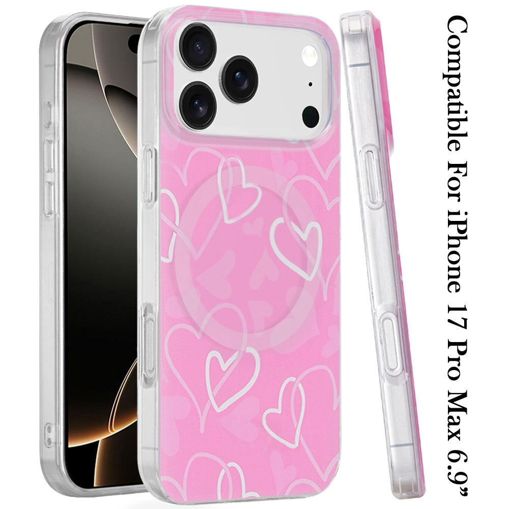 For Apple iPhone 17 Pro Max Stylish Pattern Fashion IMD Printed Design TPU Slim Shockproof Protective with Magnetic Back Case Cover