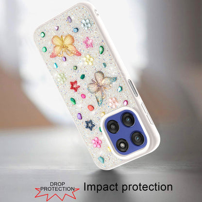 For Motorola Moto G Stylus 5G 2025 Diamond Butterfly 3D Glitter Bling Design, Slim Hybrid Sparkle Protective Cover TPU for Women Girls Case Cover