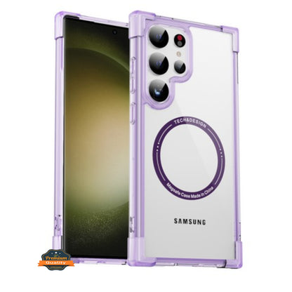 For Samsung Galaxy S25 Ultra Slim Fit Hybrid Case Clear Corner Bumper MagSafe Compatible, Hard TPU Rubber Shockproof Case Cover