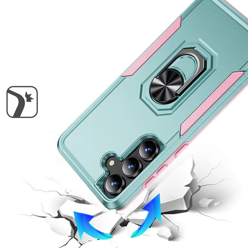 For Samsung Galaxy S26 Hybrid Tough Strong Dual Layer Hard PC TPU with Magnetic Ring Stand Heavy-Duty Armor Design Case Cover