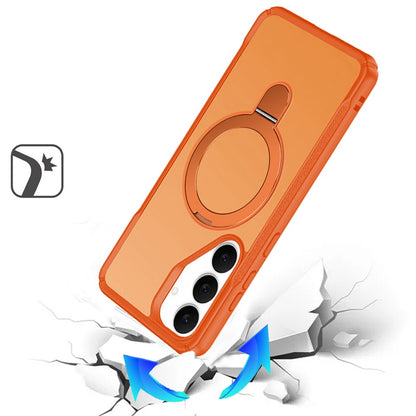 For Samsung Galaxy S26 Matte Finish Magnetic Ring Hybrid Protective Invisible Kickstand Magsafe Compatible Case Cover