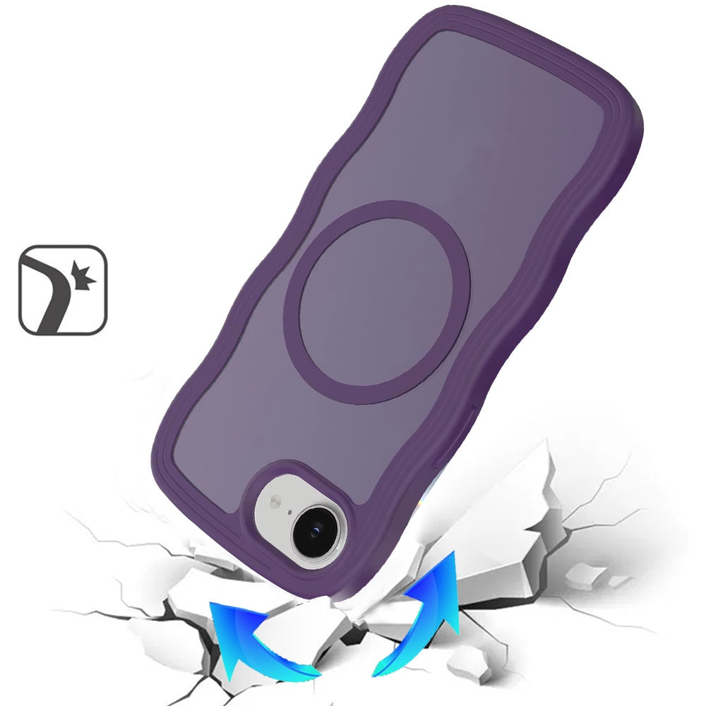 For Apple iPhone 16e Grip Hand Magnetic Hybrid Case Shockproof Protection Matte Skin Rubber TPU + PC Case Cover