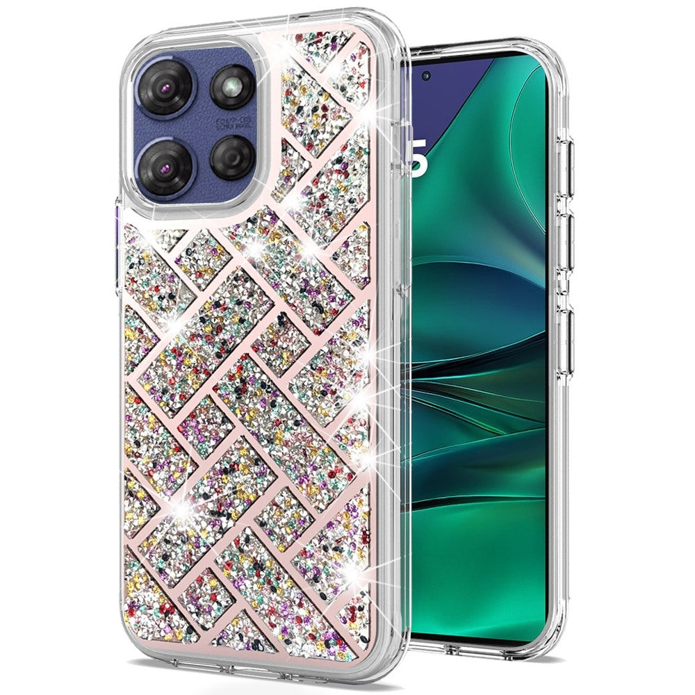 For Motorola Moto G Stylus 5G 2025 Sparkly 3D Design Diamond Shockproof Protective Bling Glitter Rhinestone Hybrid Skin PC & TPU Case Cover
