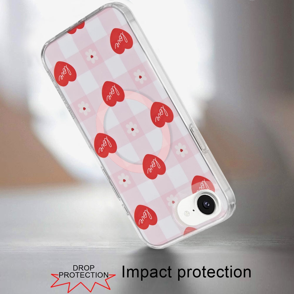 For Apple iPhone 17E /16E Stylish Pattern Fashion IMD Printed Design TPU Double Layer Slim Shockproof with Magnetic Back Case Cover