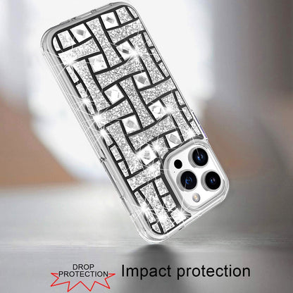For Apple iPhone 16 Pro Bling Hybrid Shockproof Protective Design Stylish Glitter Finish Durable Grip Protection Case Cover