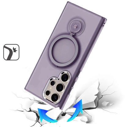 For Samsung Galaxy S25 Ultra MagSafe Compatible with 360° Ring Stand, Magnetic Kickstand, Slim Hybrid Protective Case Cover