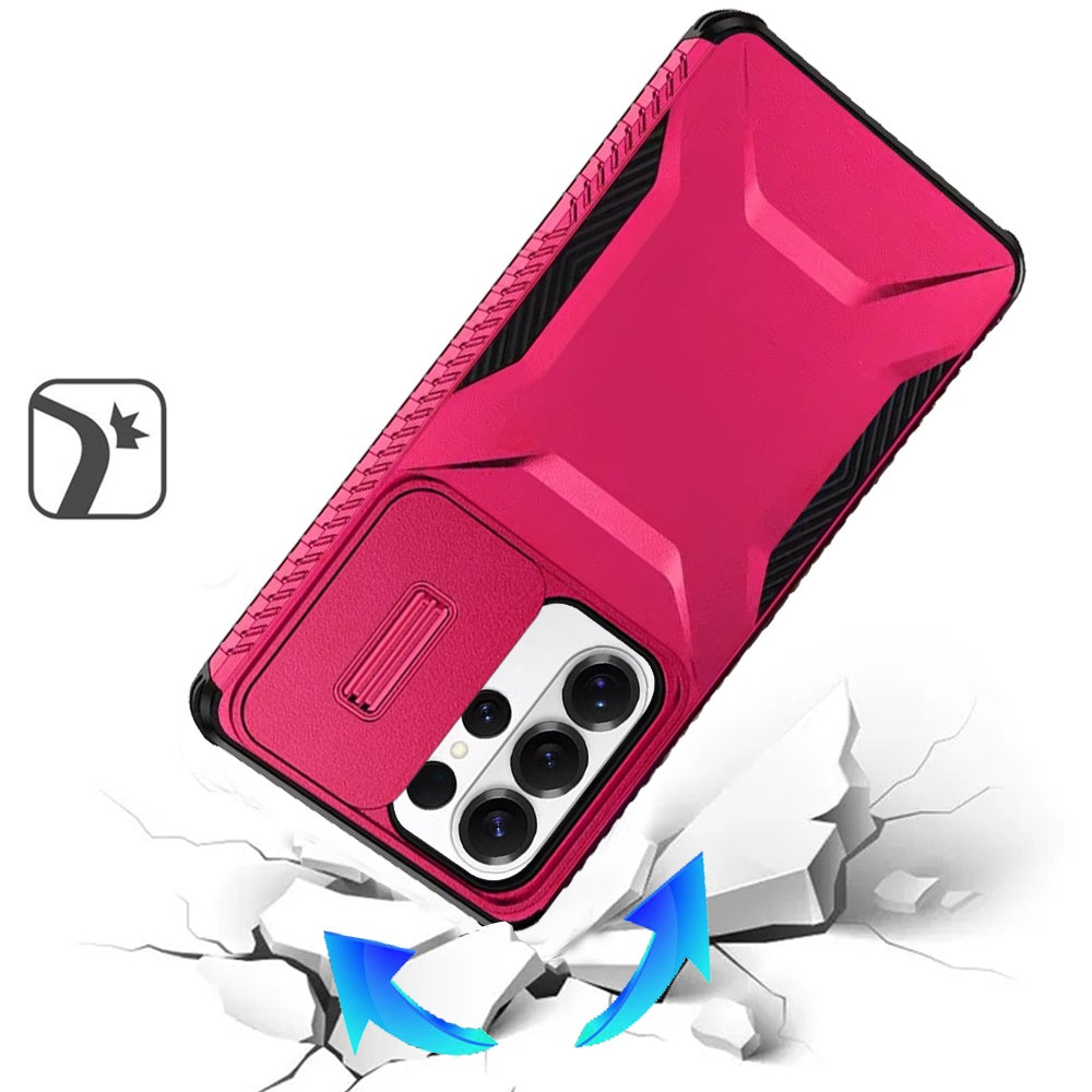 For Samsung Galaxy S26 Ultra Slim Fit Shockproof Hybrid with Slide Camera Window Covering, Rugged Tpu Silicone Hard PC Bumper Case Cover