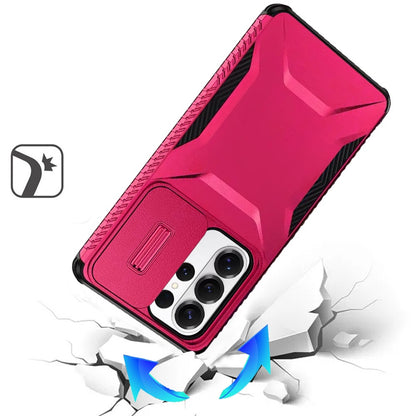 For Samsung Galaxy S26 Ultra Slim Fit Shockproof Hybrid with Slide Camera Window Covering, Rugged Tpu Silicone Hard PC Bumper Case Cover