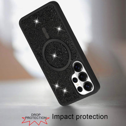 Phone Case for Samsung Galaxy S26 Ultra Magnetic Bling Diamond Sparkle Hybrid Shockproof Rugged Grip Durable Protection Anti-Slip Armor Design Cover