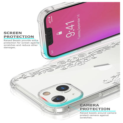 For Samsung Galaxy S25 Ultra Hybrid Clear Frame with Trendy Pattern Design, Shockproof Hard Back & TPU Rubber Case Cover