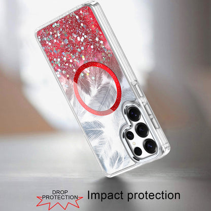 For Samsung Galaxy S26 Ultra Epoxy Glitter Shimmer Fashion Case with Magnetic Magsafe Compatible Hybrid Sparkling Slim Protective Case Cover