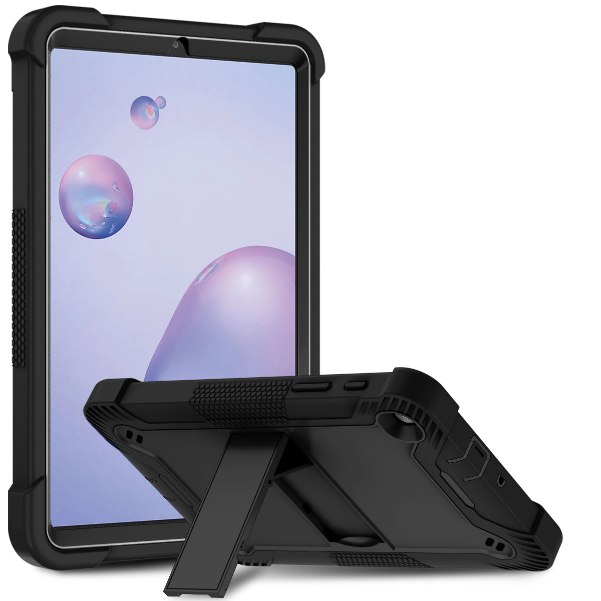 For Shockproof Hybrid Case with Slide Kickstand, Tough Protection Strong Tablet Hybrid Heavy Duty Armor Black Tablet Case Cover