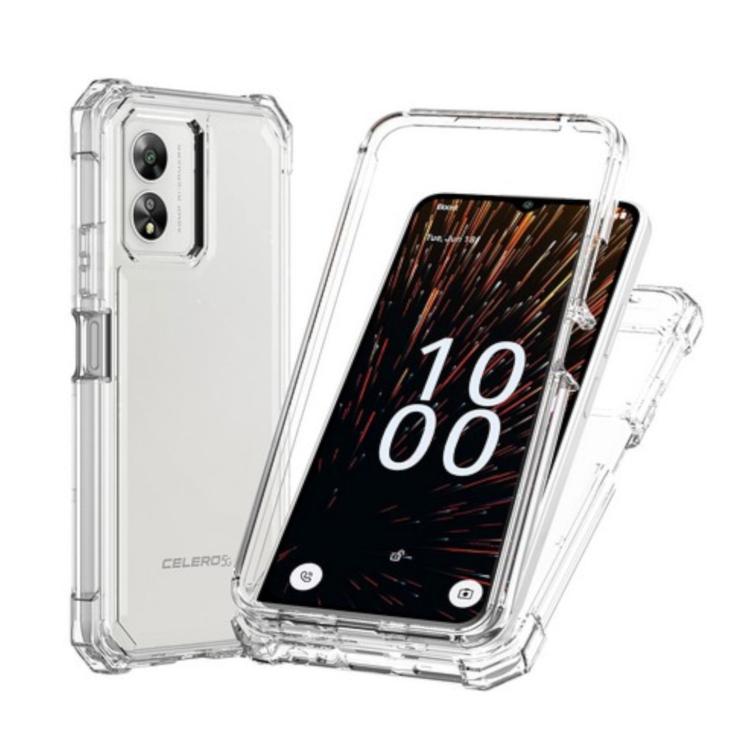 For TCL 60 XE NXTPAPER Full-Body Dual Layer Hybrid Case Slim, Drop-Proof TPU Hard PC, Durable Corner Front Bumper Protector Case Cover Clear Transparent