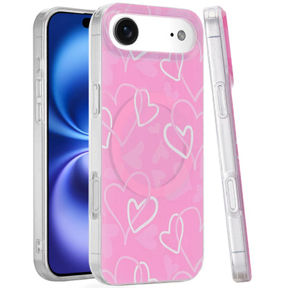 For Apple iPhone 17 Stylish Pattern Fashion IMD Printed Design TPU Slim Shockproof Protective with Magnetic Back Case Cover